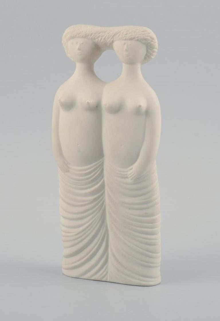 Scandinave moderne Stig Lindberg pour Gustavsberg. Sculpture en porcelaine. Les jumeaux, série Parian 2 en vente