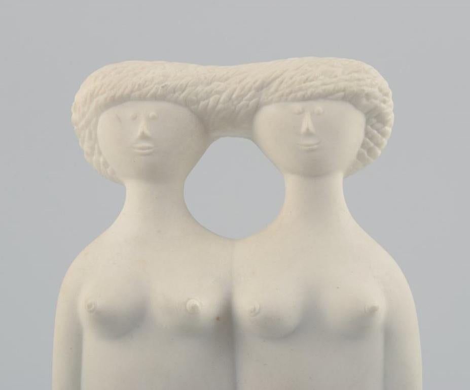 Stig Lindberg für Gustavsberg. Porzellan-Skulptur. „Die Zwillinge“, Parian 2 Serie (Glasiert) im Angebot