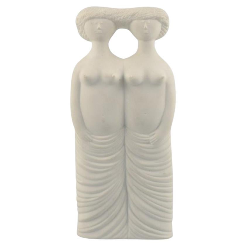 Stig Lindberg for Gustavsberg. Porcelain sculpture. "The Twins", Parian 2 series For Sale