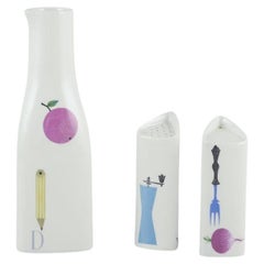 Stig Lindberg for Gustavsberg. ‘Pynta’ salt and pepper set and jug, ca. 1960s