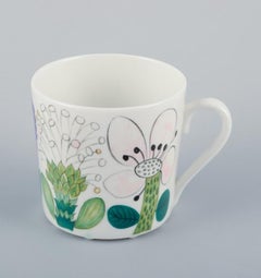 Stig Lindberg for Gustavsberg. Rare "Tahiti" coffee cup with saucer. 1970s