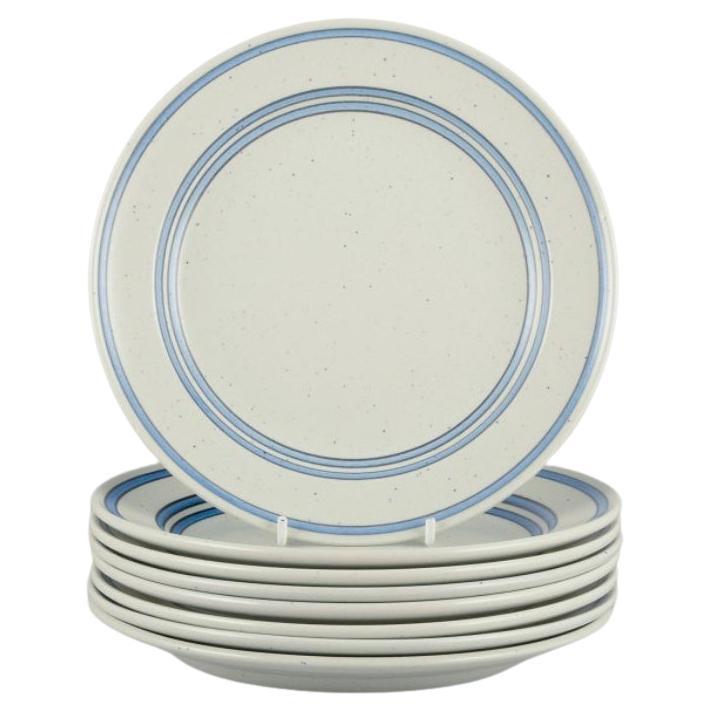 Stig Lindberg for Gustavsberg. Set of eight "Dart" stoneware plates. For Sale