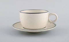 Stig Lindberg for Gustavsberg, Set of Four "Birka" Teacups with Saucers