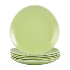 Stig Lindberg pour Gustavsberg. Ensemble de six assiettes en porcelaine « Colorado » en vert