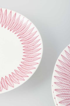 Stig Lindberg per Gustavsberg. Set di sei piatti da torta in maiolica. Modello 'Salix'.