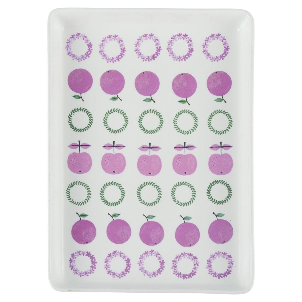 Stig Lindberg for Gustavsberg. Square ‘Pynta’ tray in faience. 1962-1965.