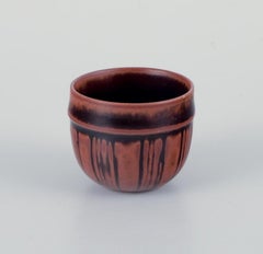 Stig Lindberg for Gustavsberg Studio. Miniature bowl with brown glaze. 1960s