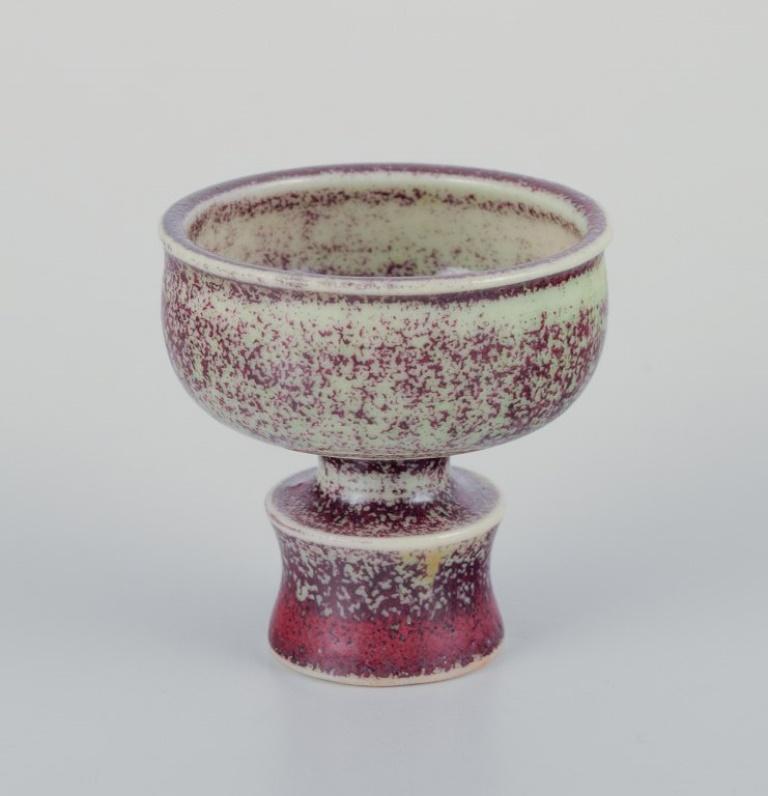 Scandinavian Modern Stig Lindberg for Gustavsberg Studio. Miniature vase in Aniara glaze. 1960/70s.
