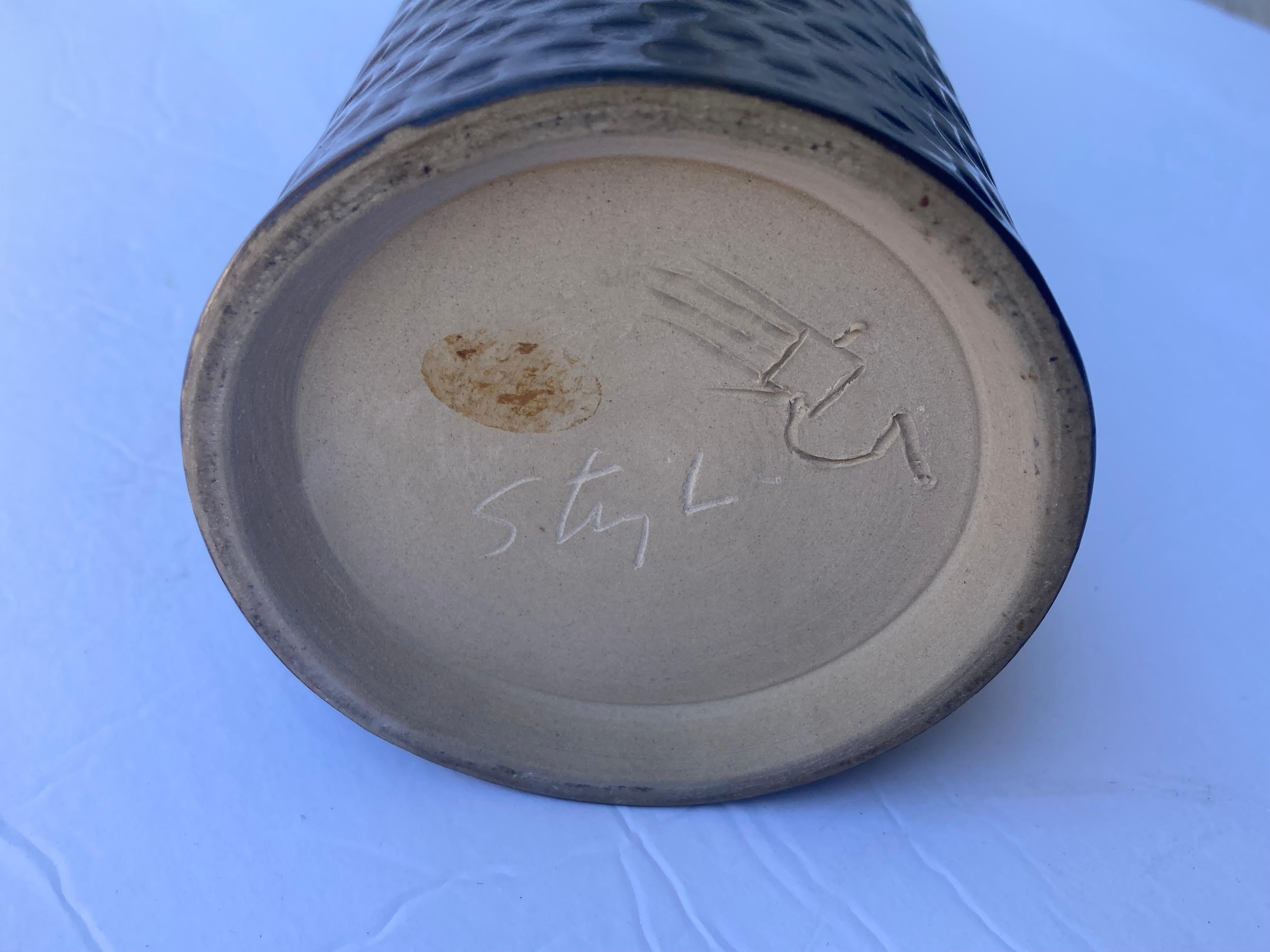 Stig Lindberg für Gustavsberg Studio Monumentale Vase, matt und grün, Glasur (Moderne) im Angebot