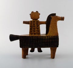 Stig Lindberg for Gustavsberg Studio. Rare ceramic figurine of horse and man.