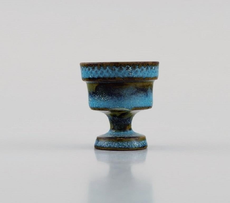 Scandinavian Modern Stig Lindberg for Gustavsberg Studio, Miniature Vase in Glazed Ceramics For Sale
