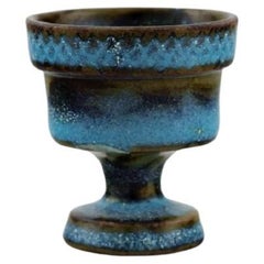 Vintage Stig Lindberg for Gustavsberg Studio, Miniature Vase in Glazed Ceramics