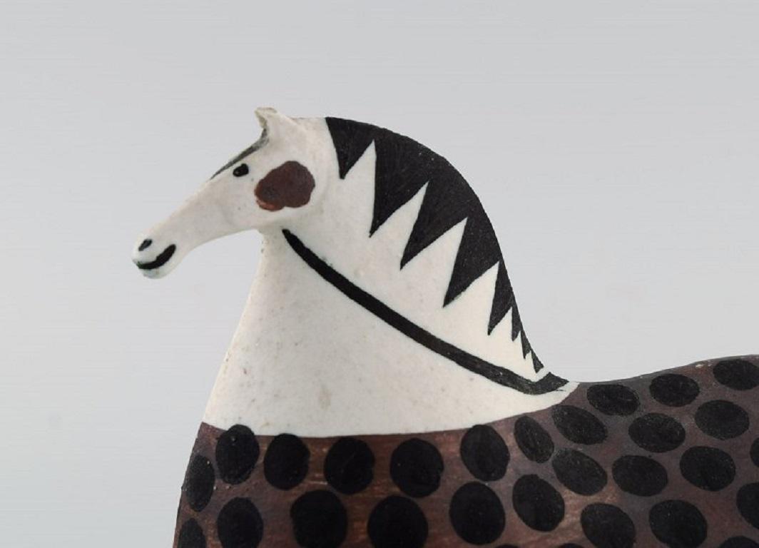 Scandinavian Modern Stig Lindberg for Gustavsberg Studiohand. Rare horse in glazed ceramics.