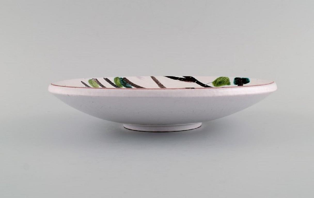 Swedish Stig Lindberg for Gustavsberg Studio, Round Dish in Glazed Faience For Sale