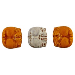 Vintage Stig Lindberg for Gustavsberg Studiohand, Three Unique Buttons