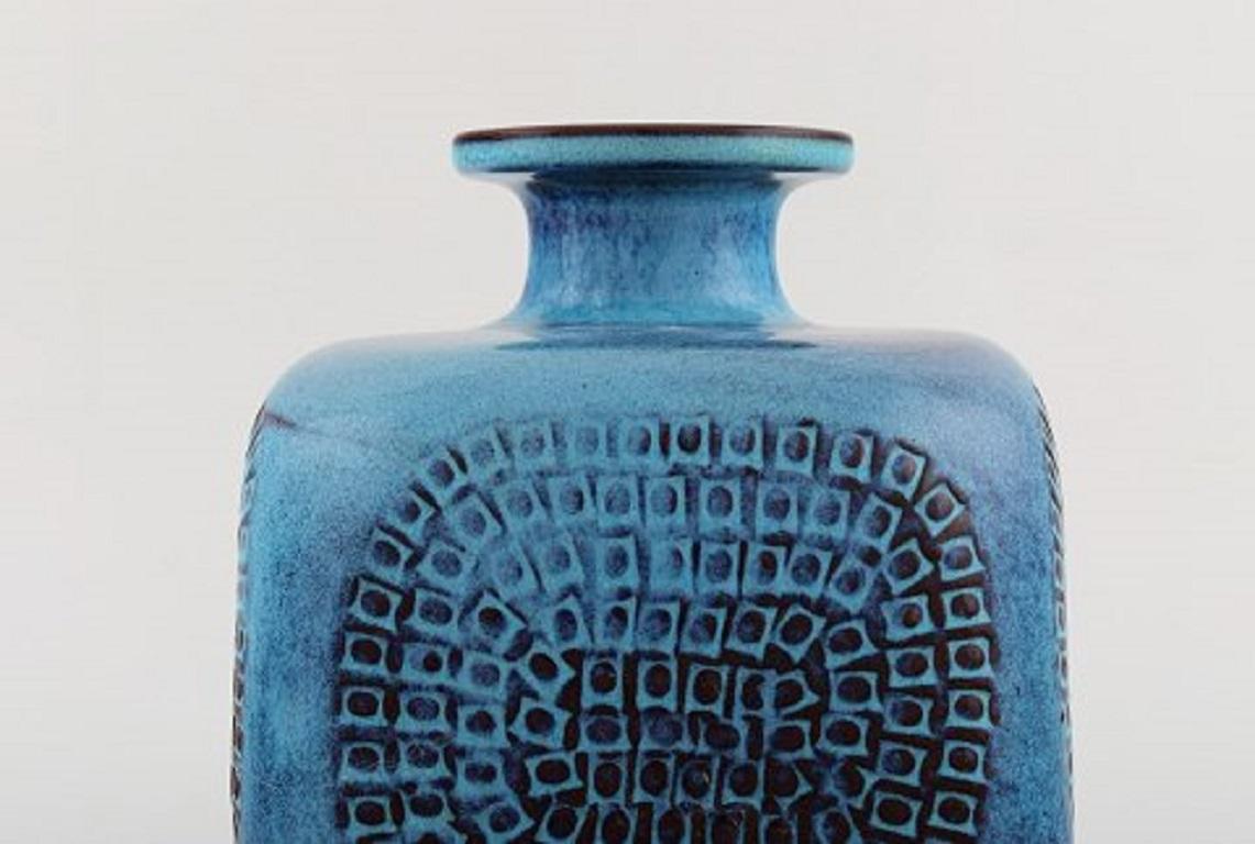 Scandinavian Modern Stig Lindberg for Gustavsberg Studiohand, Vase in Glazed Ceramics