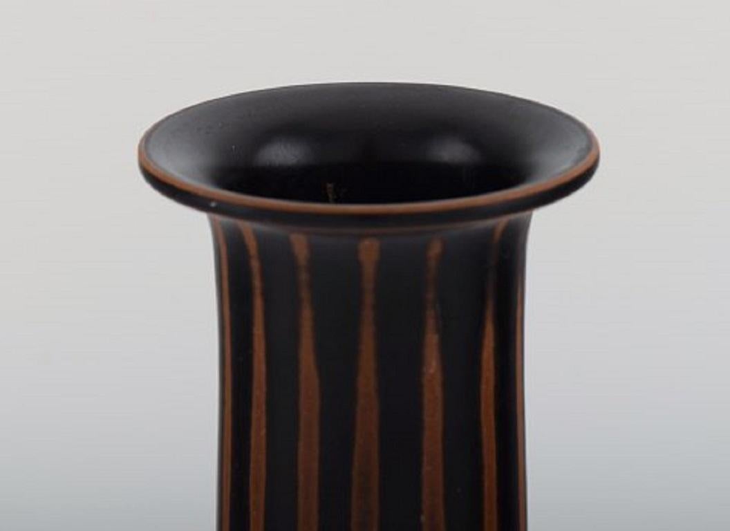 Scandinavian Modern Stig Lindberg for Gustavsberg Studio, Vase in Glazed Ceramics, Mid-20th C For Sale