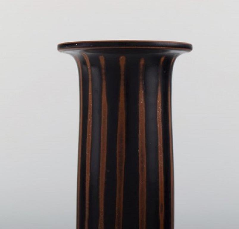Swedish Stig Lindberg for Gustavsberg Studio, Vase in Glazed Ceramics, Mid-20th C For Sale