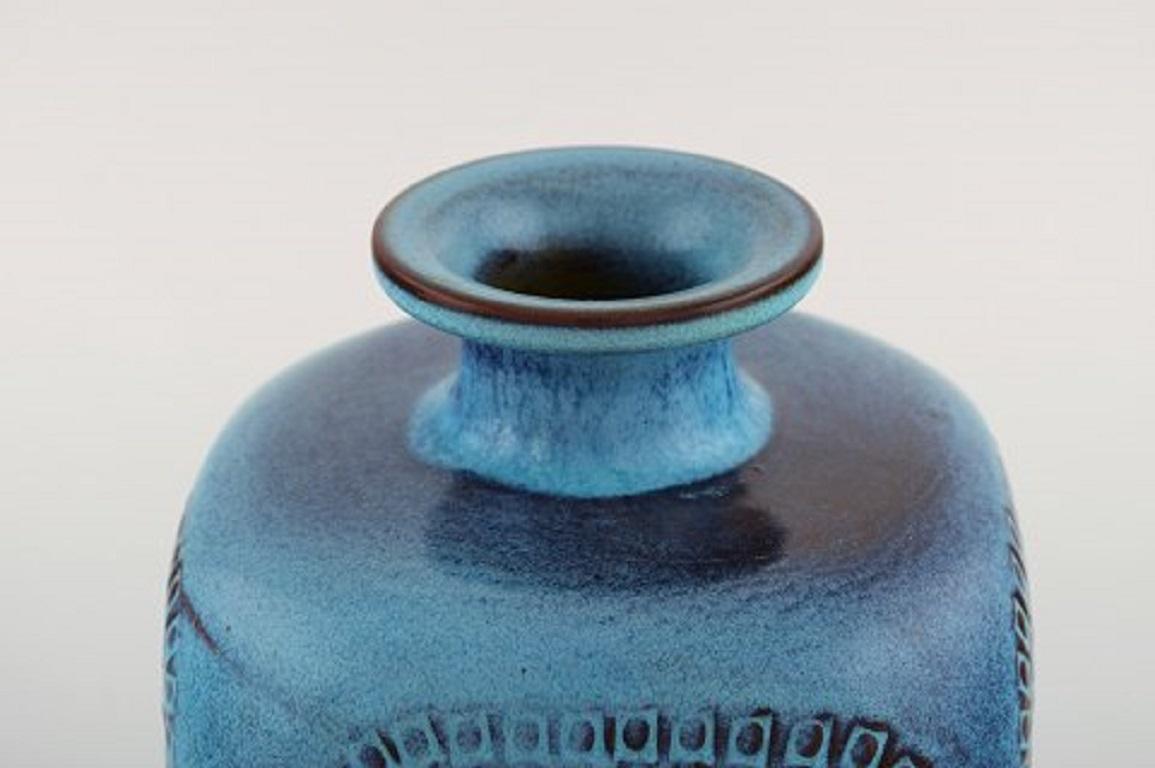 20th Century Stig Lindberg for Gustavsberg Studiohand, Vase in Glazed Ceramics