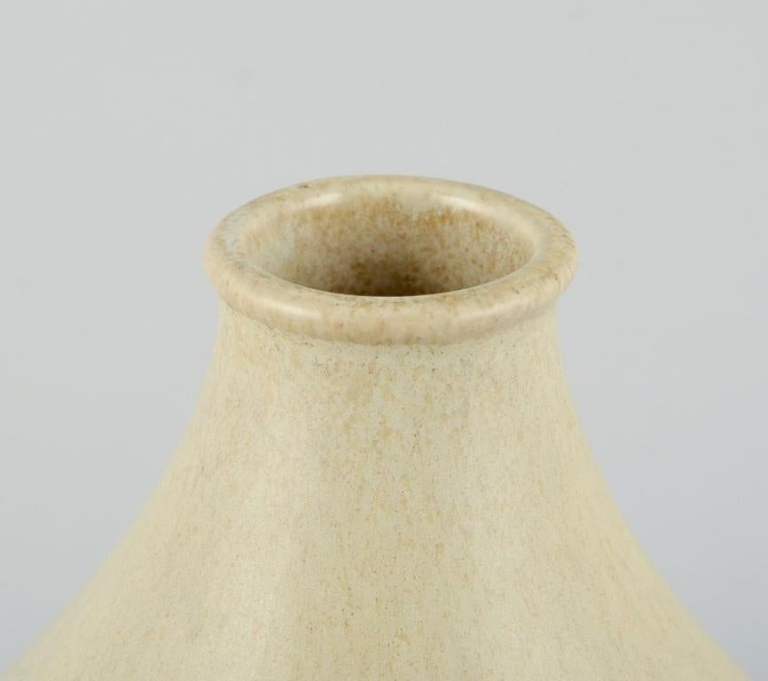 Scandinavian Modern Stig Lindberg for Gustavsberg, Sweden. Ceramic vase in sandy glaze.  For Sale