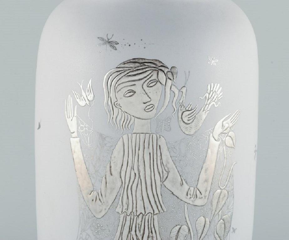 Scandinave moderne Stig Lindberg pour Gustavsberg, Suède. Grand vase en céramique « Grazia », milieu du 20e siècle en vente