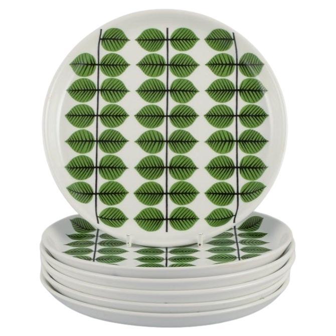 Stig Lindberg para Gustavsberg, Suecia. Juego de seis platos "Berså" de porcelana.