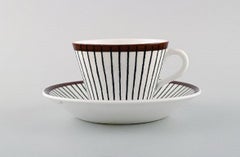 Stig Lindberg for Gustavsberg, Three "Spisa Ribb" Coffee Cups with Saucers