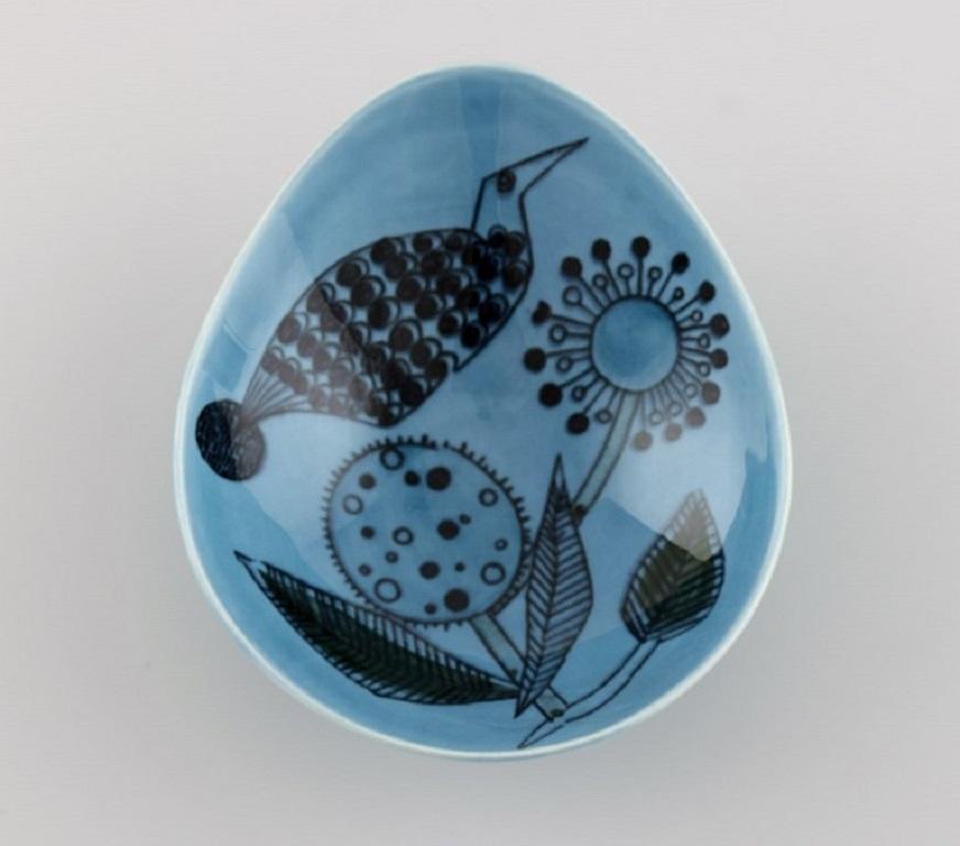 Swedish Stig Lindberg for Rörstrand, Three Rare Bowls in Glazed Ceramics For Sale