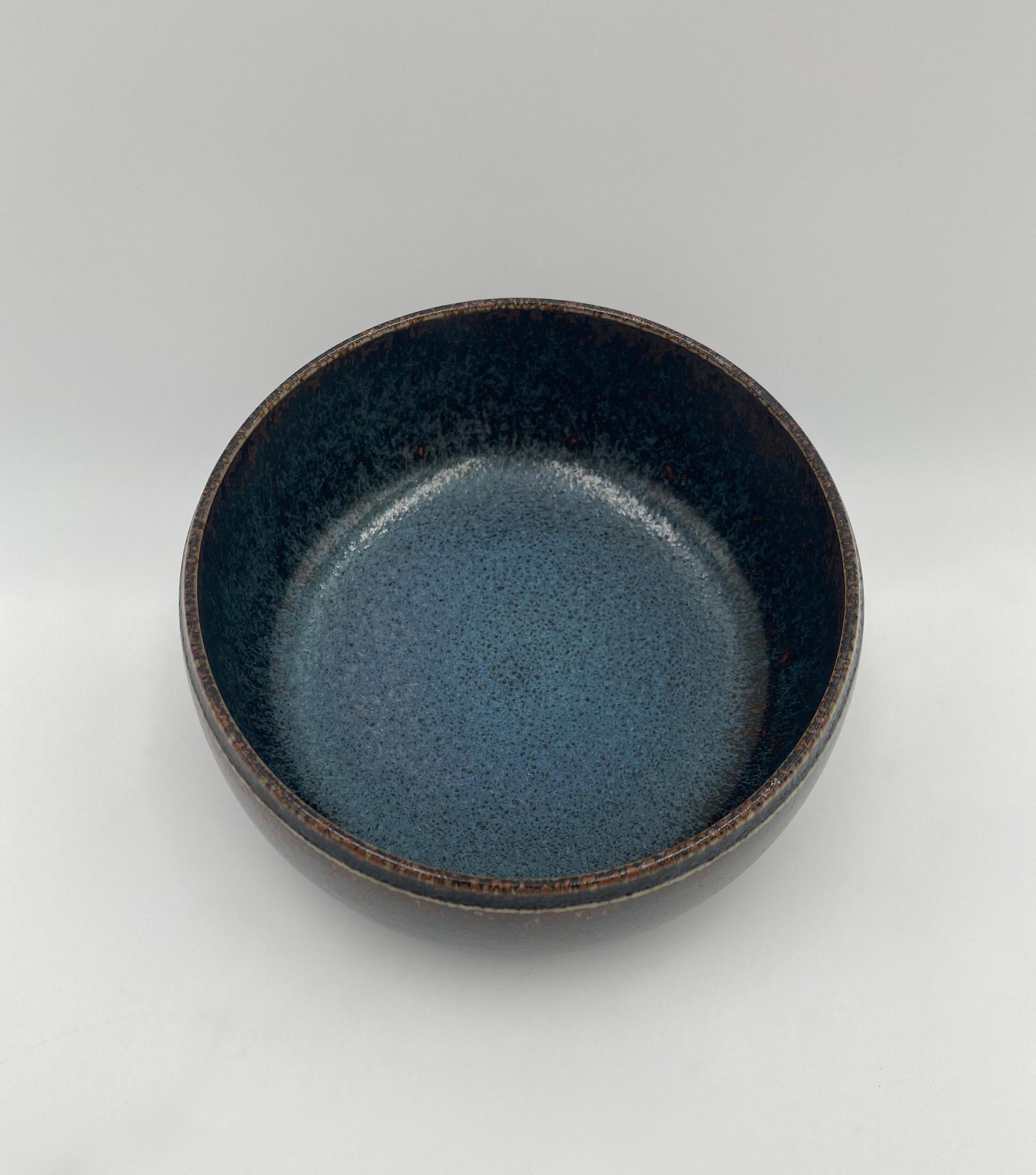 Stig Lindberg Glazed Ceramic Bowl, Sweden, circa 1965 In Good Condition For Sale In Costa Mesa, CA