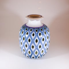 Stig Lindberg – Gustavsberg – Große blaue Fayence-Vase – Schwedisches Mid-Century-Design