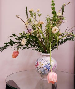 Stig Lindberg - Gustavsberg - Jarrón grande de loza - Flores