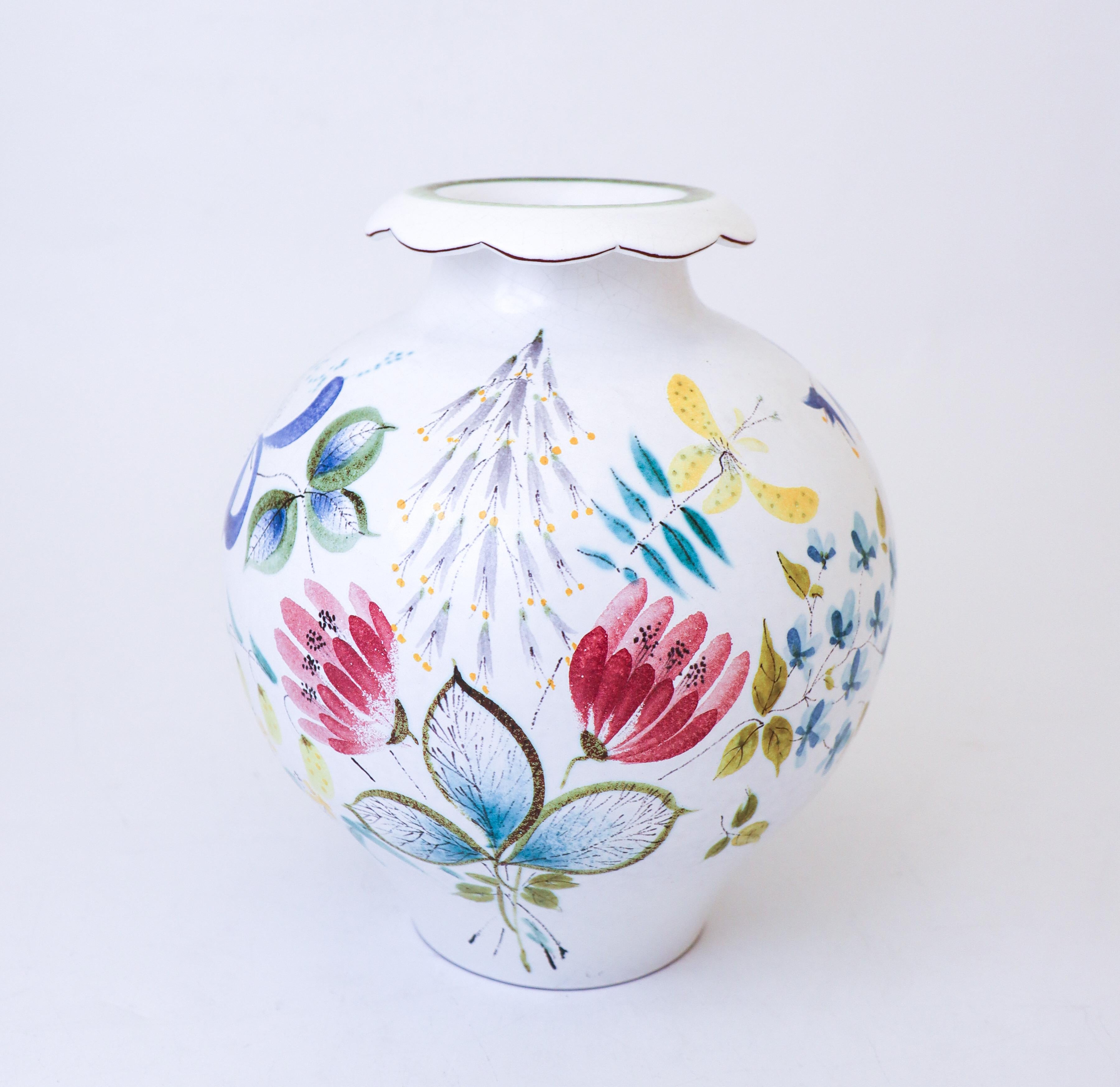 Stig Lindberg - Gustavsberg - Grande vaso di faience - Fiori in vendita 2