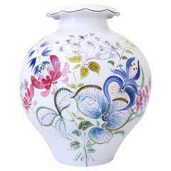 Stig Lindberg - Gustavsberg - Grande vaso di faience - Fiori