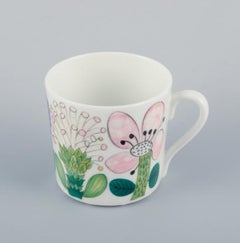 Stig Lindberg, Gustavsberg. Rare "Tahiti" coffee cup with saucer in porcelain.