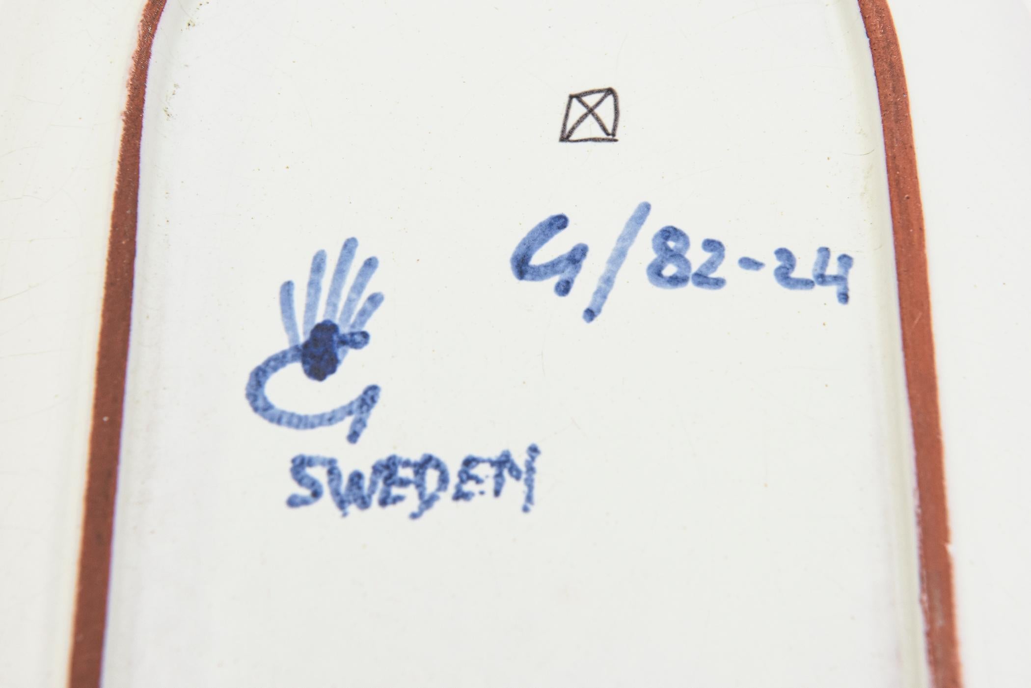 Vassoio o piatto da scrivania in ceramica vintage firmato Stig Lindberg Gustavsberg in vendita 3