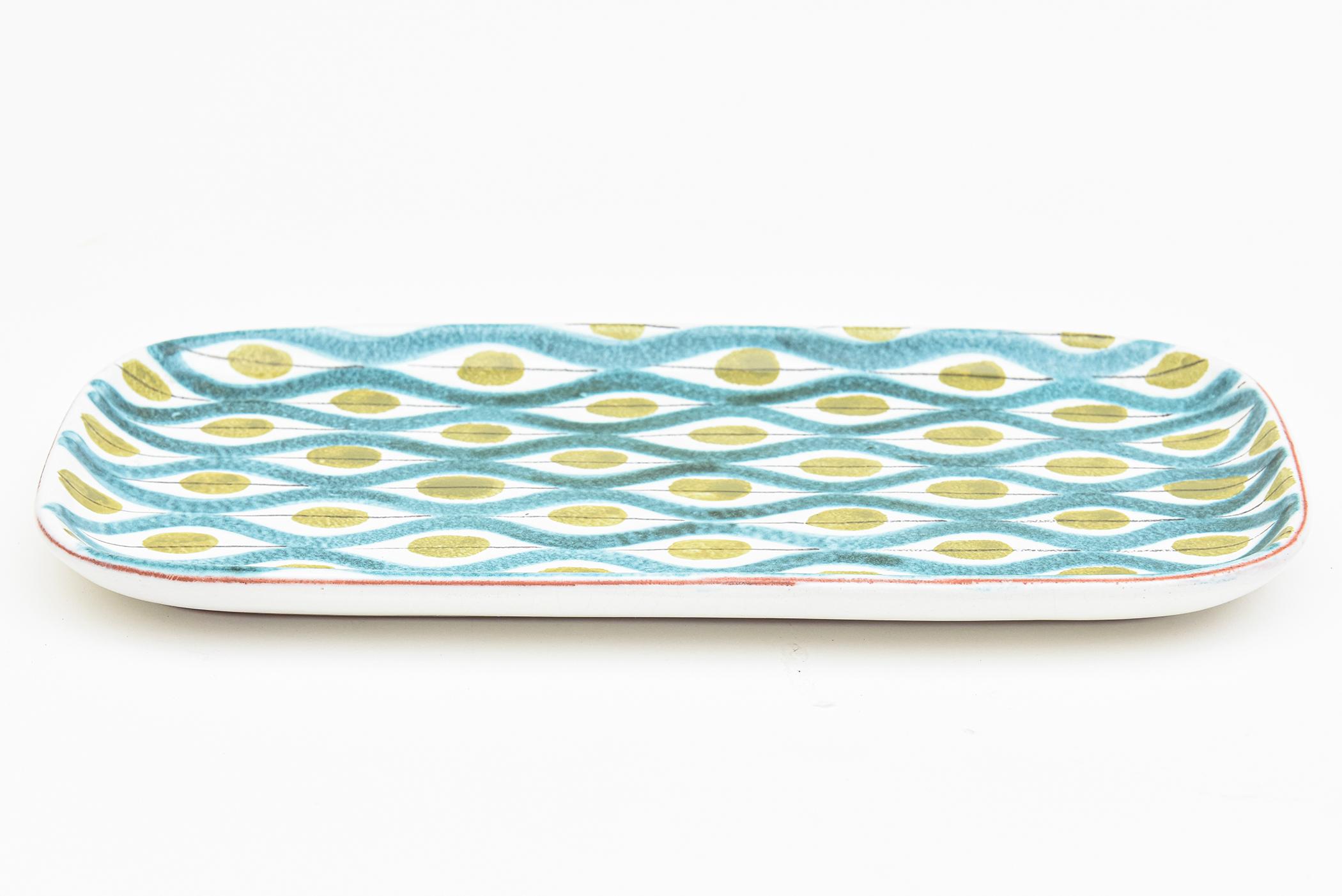 Mid-Century moderno Vassoio o piatto da scrivania in ceramica vintage firmato Stig Lindberg Gustavsberg in vendita