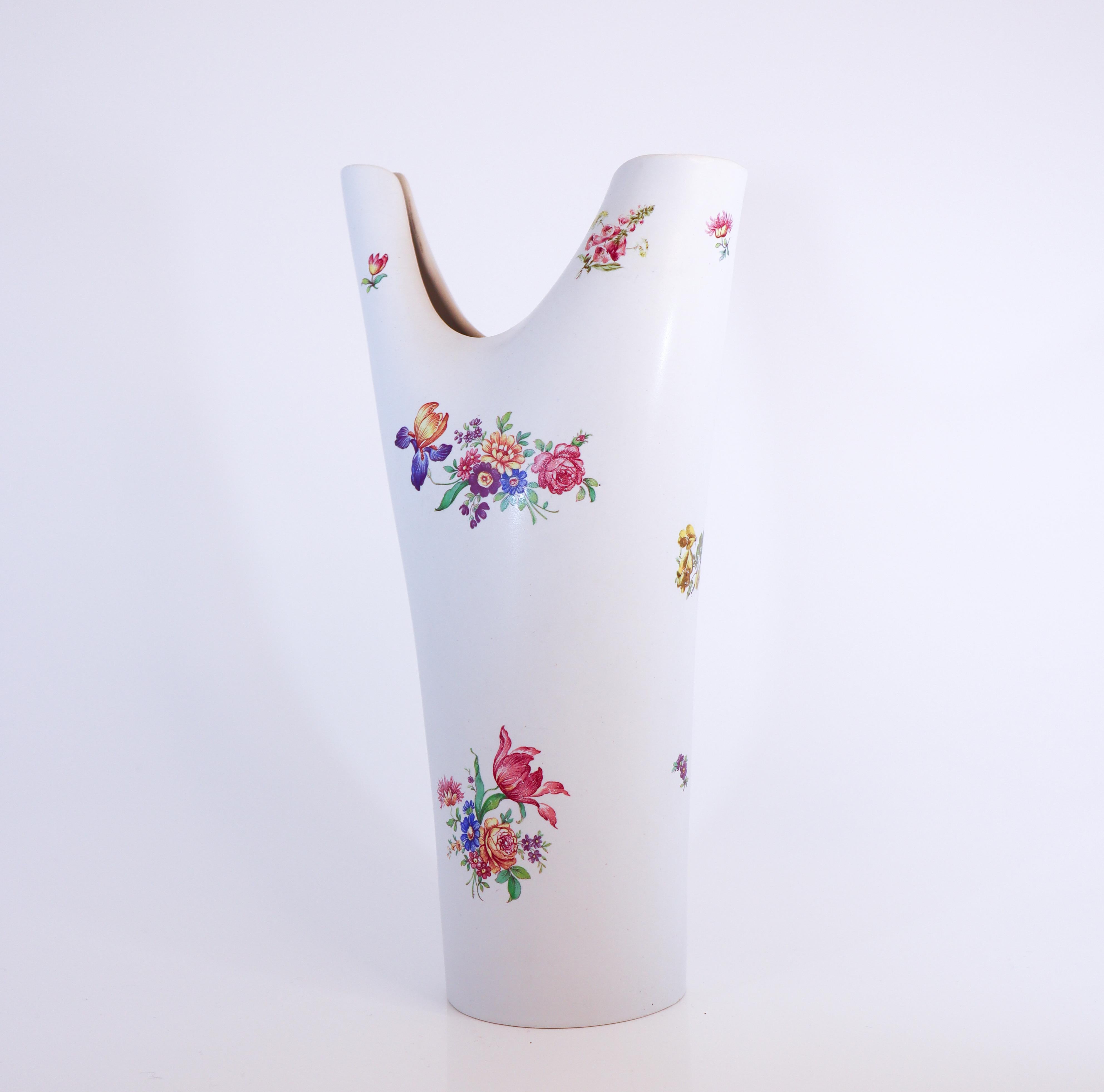 Scandinavo moderno Stig Lindberg - Gustavsberg - Vaso Veckla con fiori cromatici in vendita