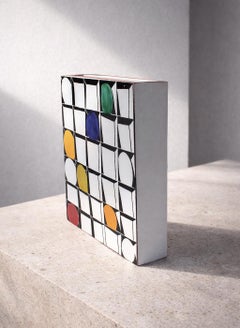 Stig Lindberg Karneval Rechteckige Studio-Vase, Gustavsberg, Schweden, 1957-62