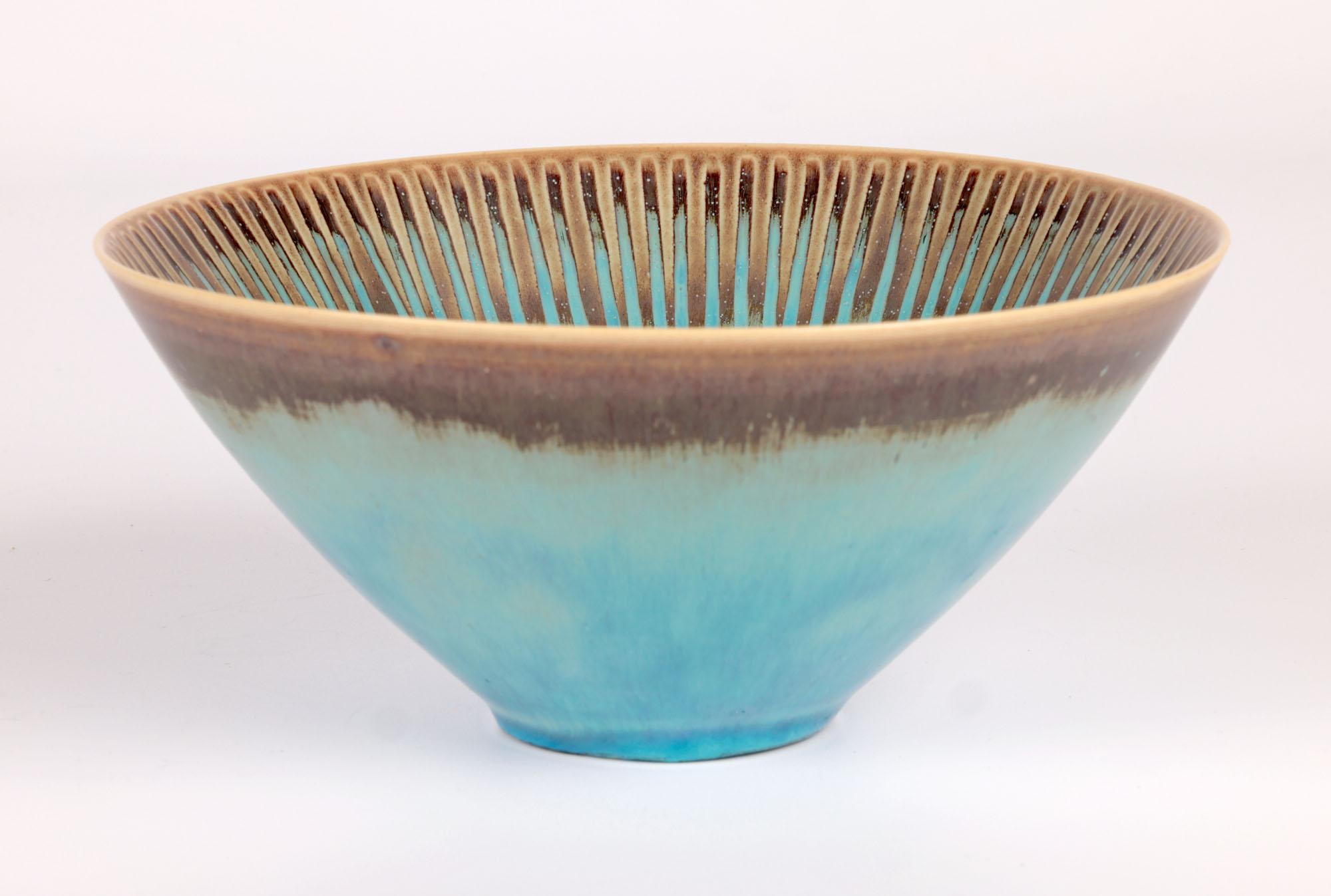 Stig Lindberg Mid-Century Gustavsberg Feather Pattern Bowl For Sale 8