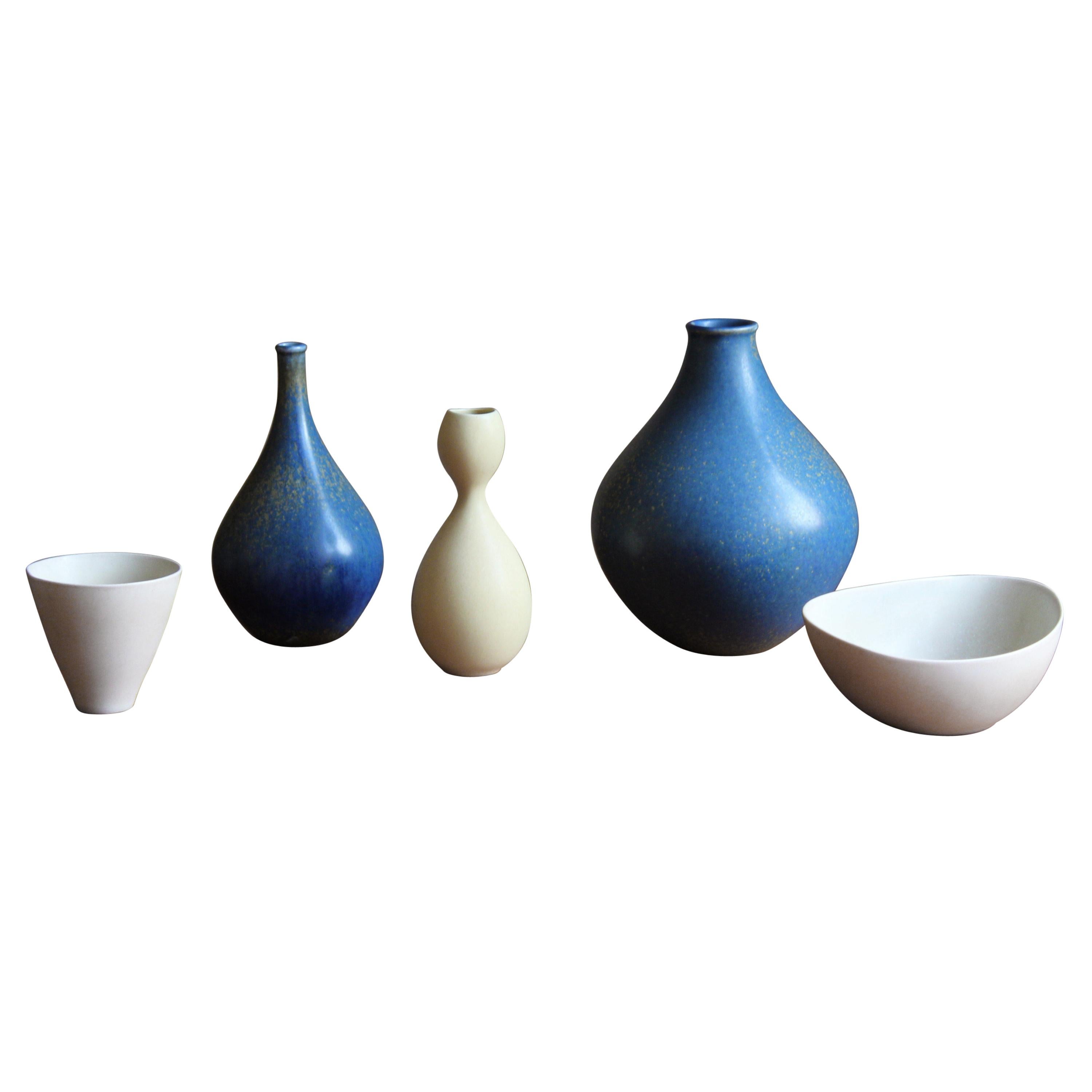 Stig Lindberg, Organic Vases, Stoneware, Gustavsberg, Sweden, 1950s