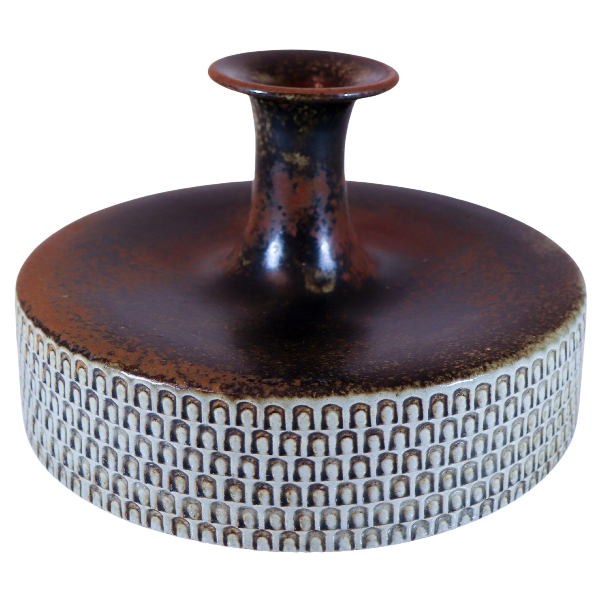 Poterie de Stig Lindberg -  Vase en grès - Gustavsberg Milieu du si�ècle en vente