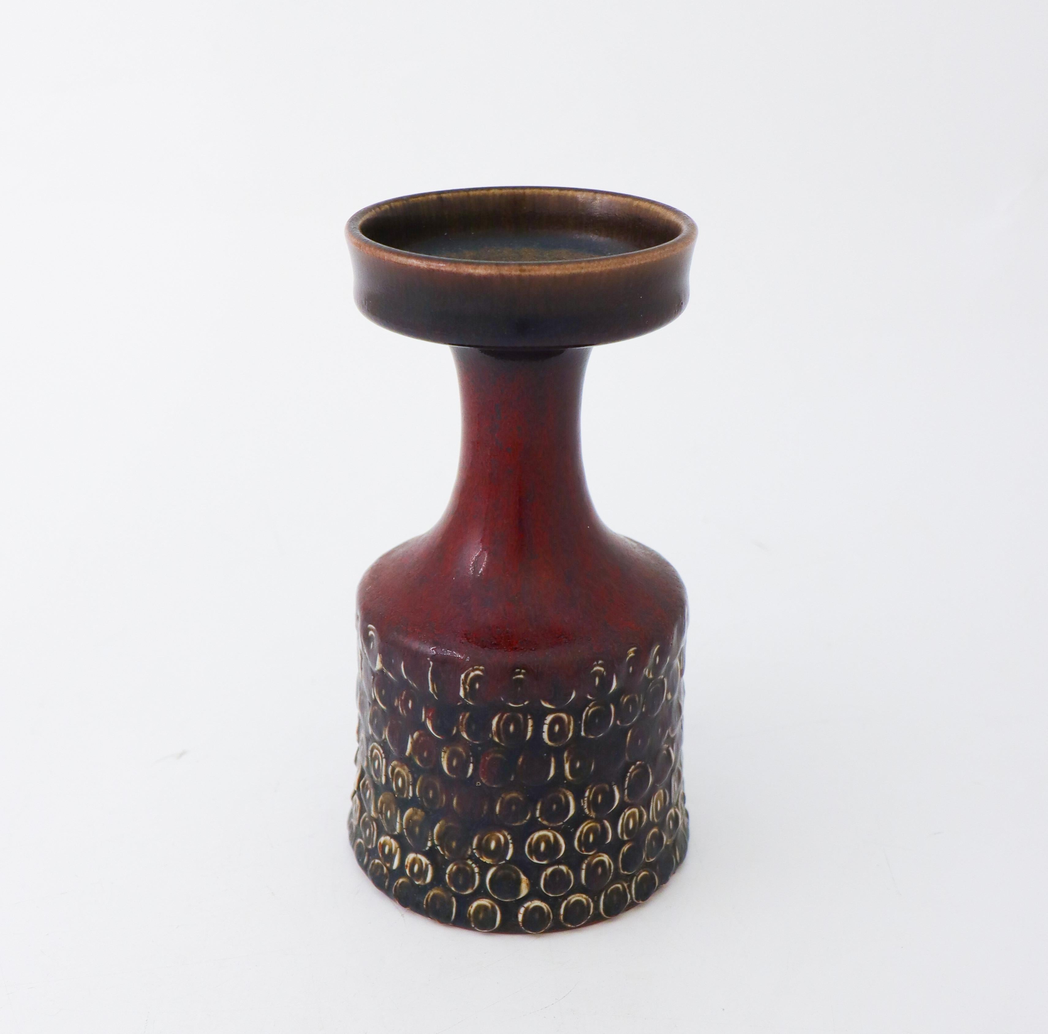 Scandinavian Modern Stig Lindberg Pottery - Unique Red Oxblood Vase - Gustavsberg Studio For Sale