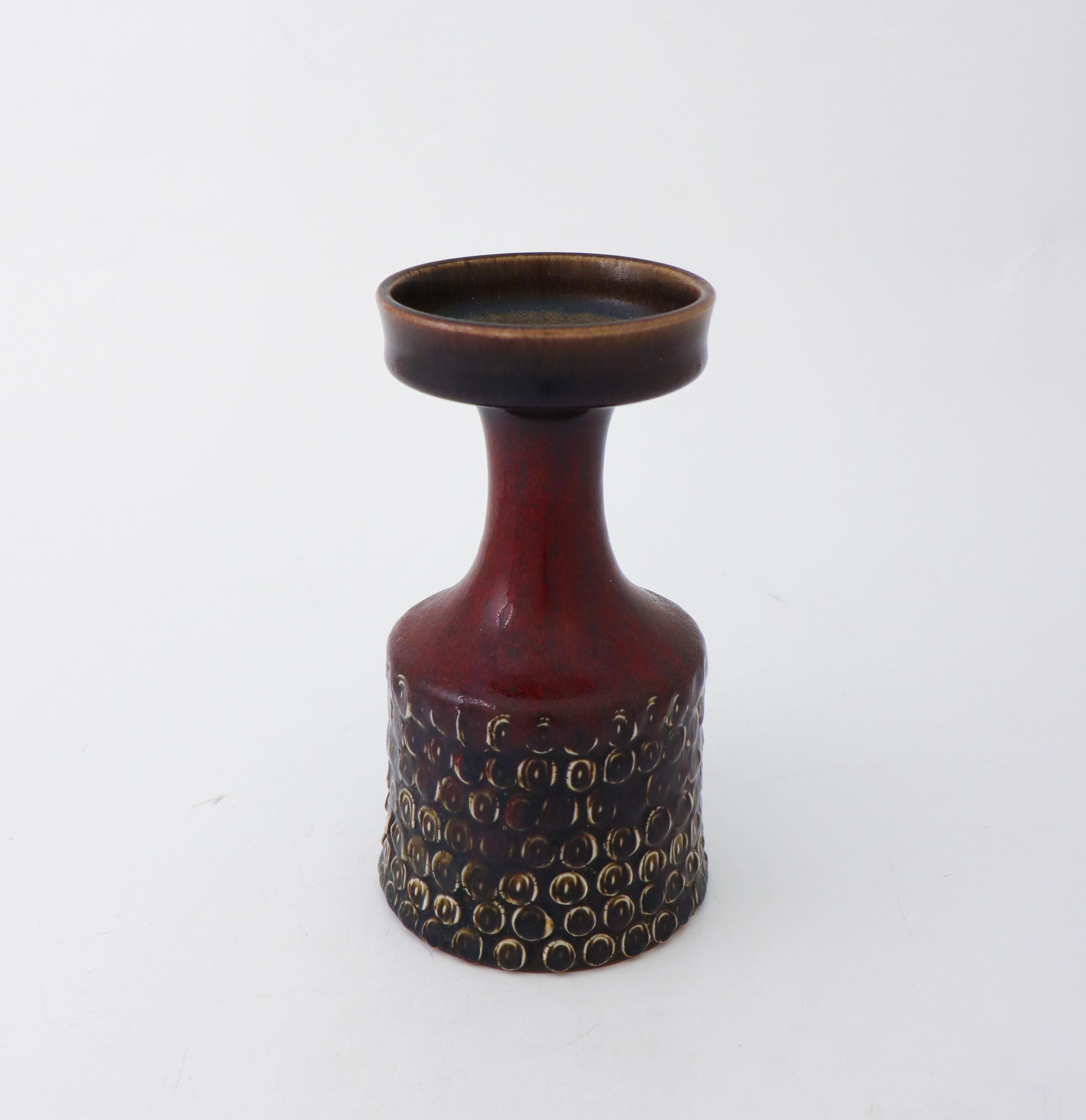 Swedish Stig Lindberg Pottery - Unique Red Oxblood Vase - Gustavsberg Studio For Sale