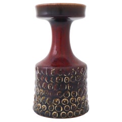 Stig Lindberg Pottery - Unique Red Oxblood Vase - Gustavsberg Studio