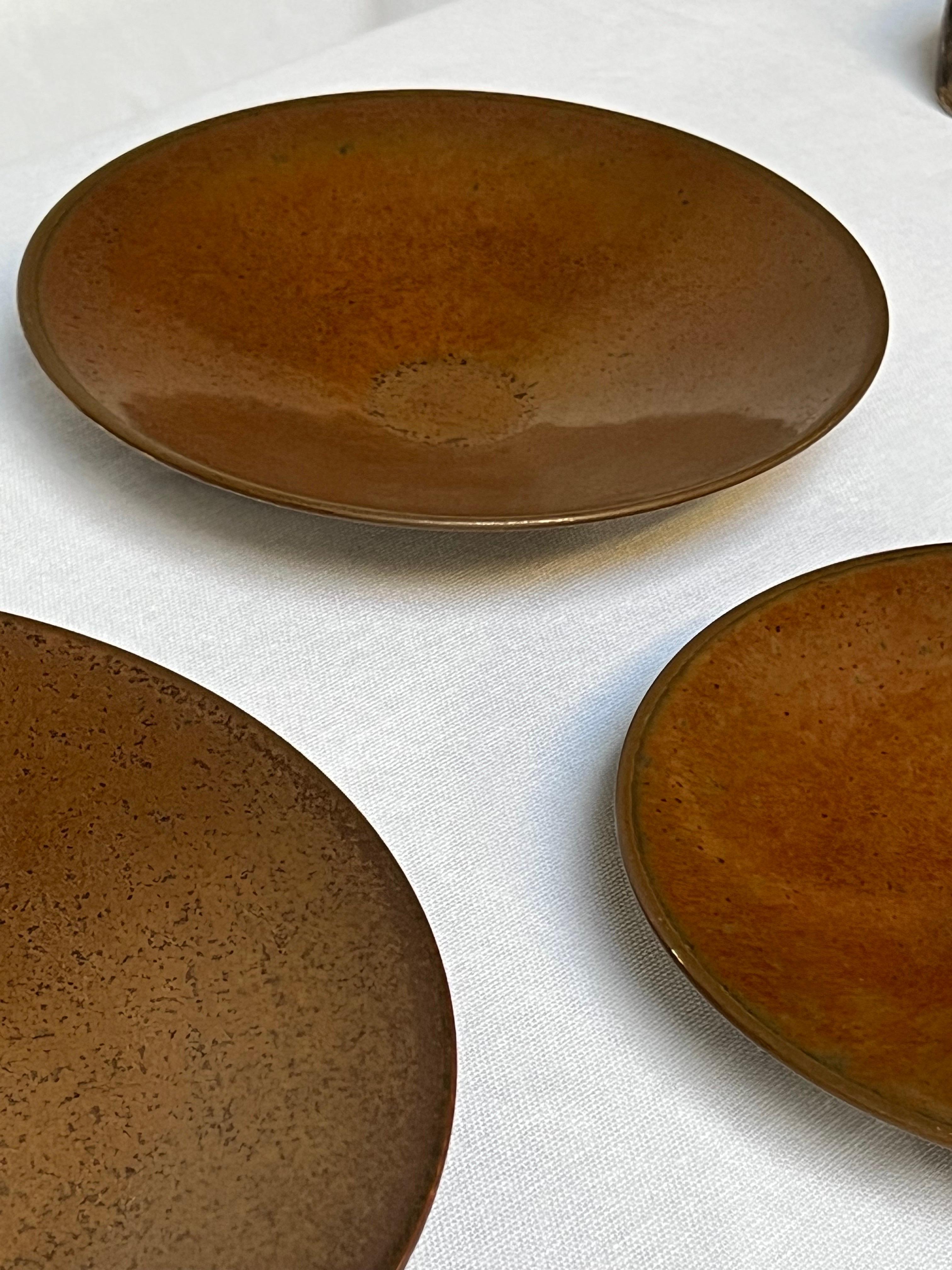 Stig Lindberg Satz von 3 einzigartige Keramik in Brown glasiert Made by Hand Made Sweden 60s (Skandinavische Moderne) im Angebot