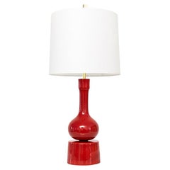 Stig Lindberg Shin Red Ceramic Lamp for Gustavsberg, Sweden