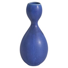 Stig Lindberg, Small Vase, Blue-Glazed Stoneware, Gustavsberg, Sweden, 1960s