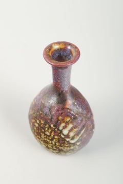 Stig Lindberg studio-made miniature stoneware vase. Mid-20th C.