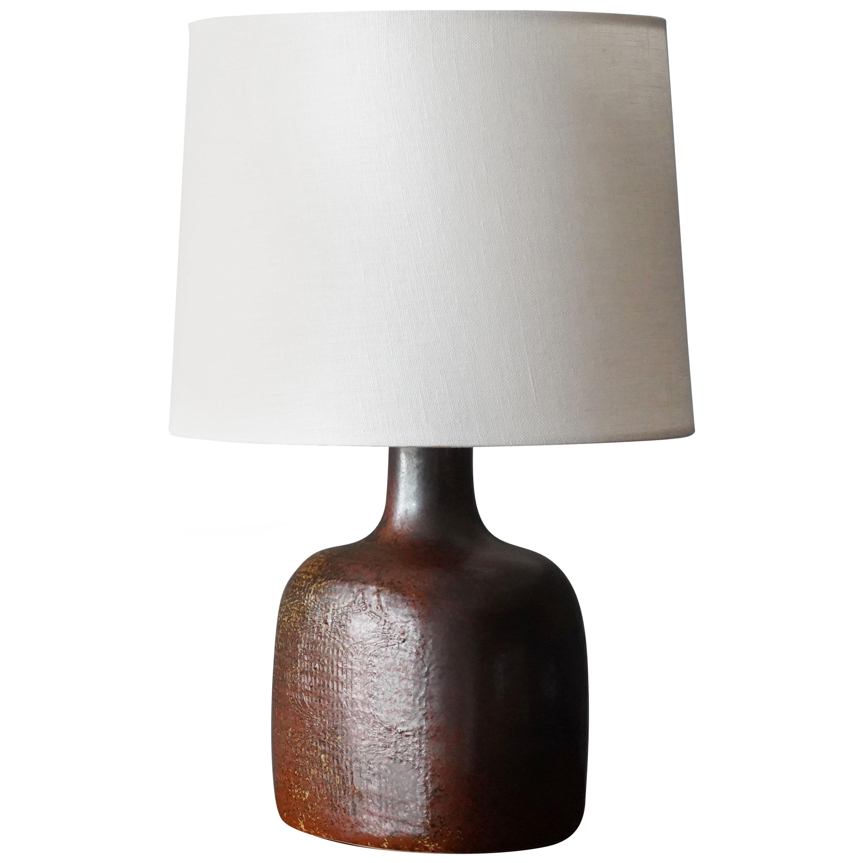 Stig Lindberg, Table Lamp, Ceramic, Fabric, Studio of Artist, Sweden, 1950s