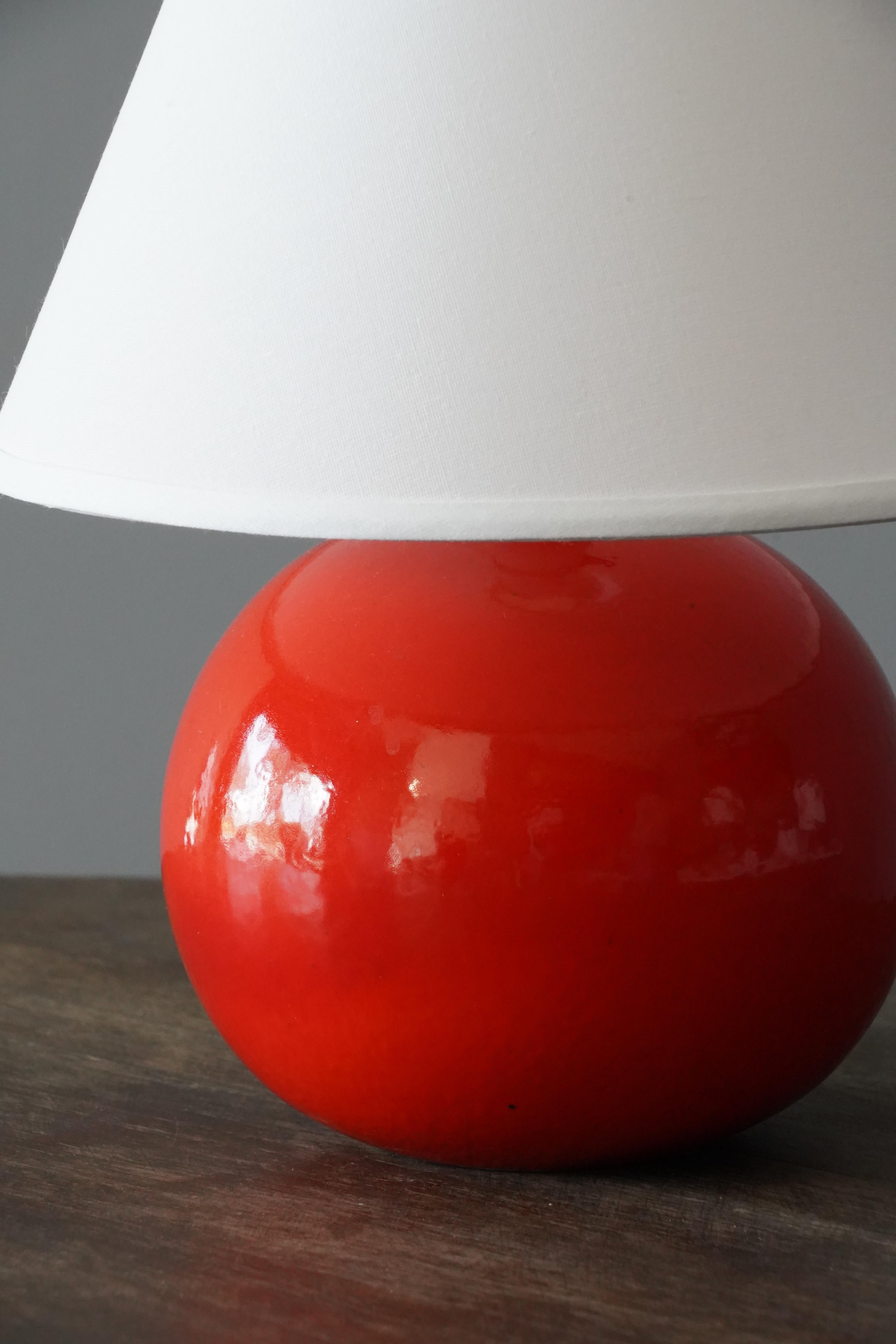 red ceramic lamp